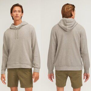 EVERLANE Men's The Waffle-Knit Hoodie in Heathered Oatmeal Large